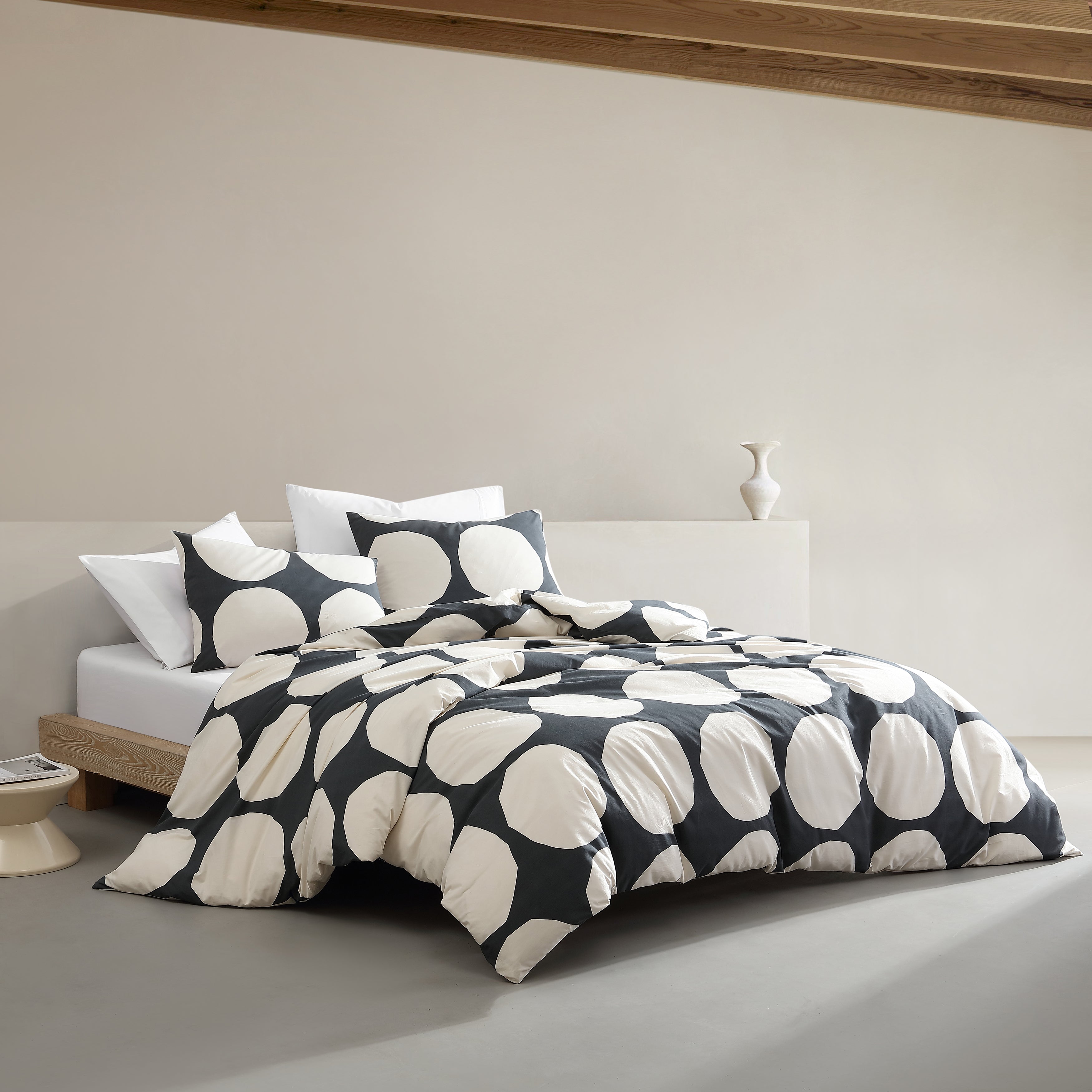 Marimekko Kivet Open Dark Grey King Duvet Cover Set