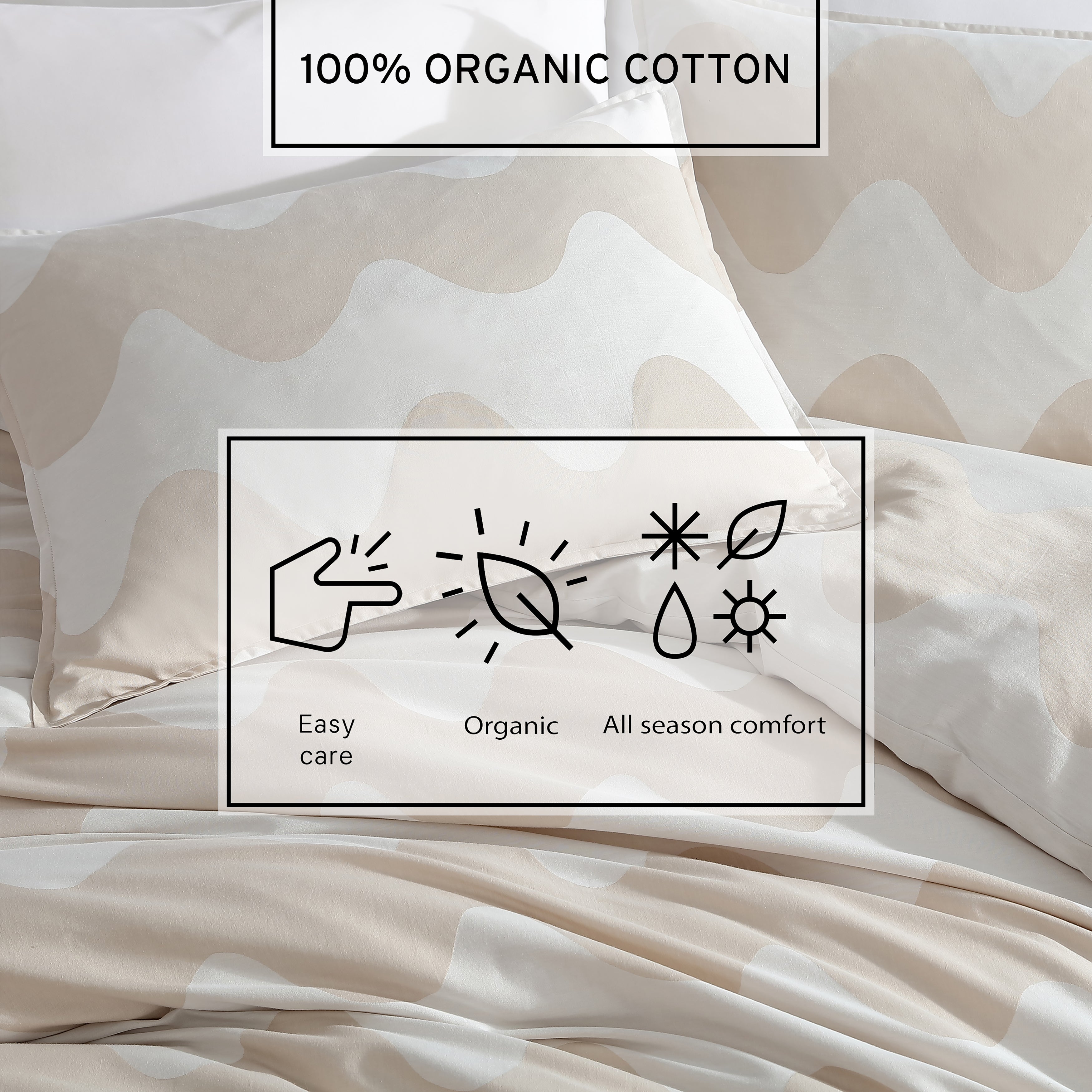 Marimekko Lokki Open-Lt Beige Full Queen Duvet Cover Set