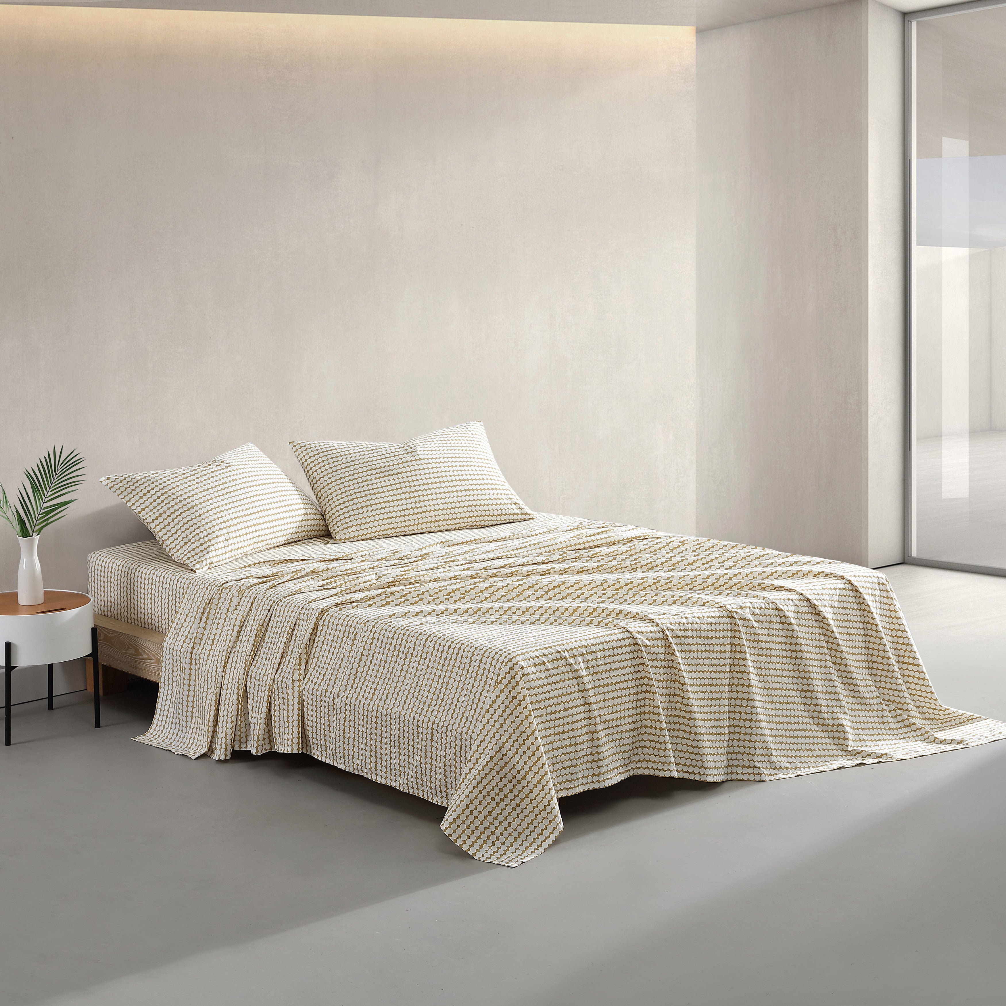 Marimekko Pikku Rasymatto Open Medium Beige King Sheet Set