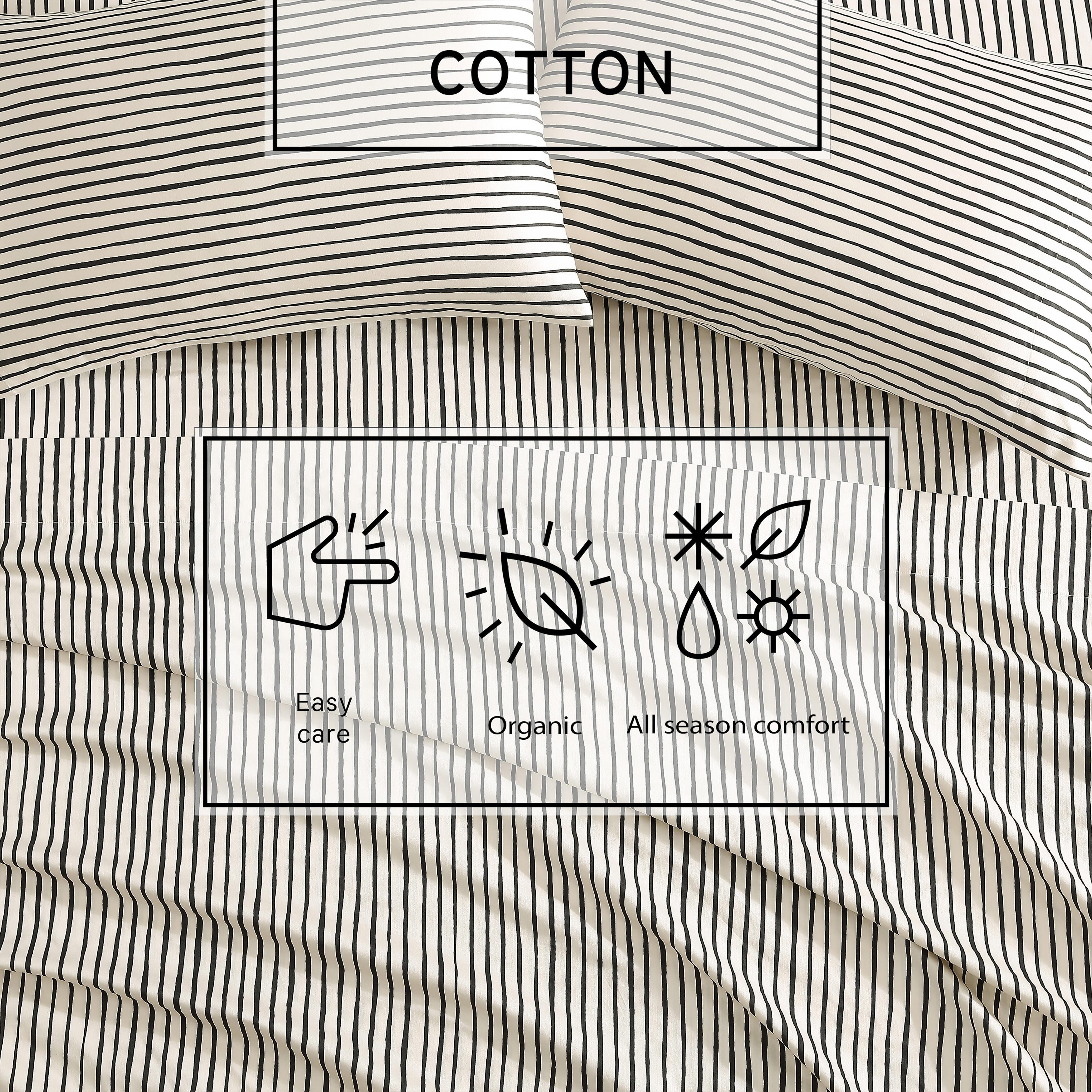 Marimekko Piccolo Open Charcoal Ensemble de draps King