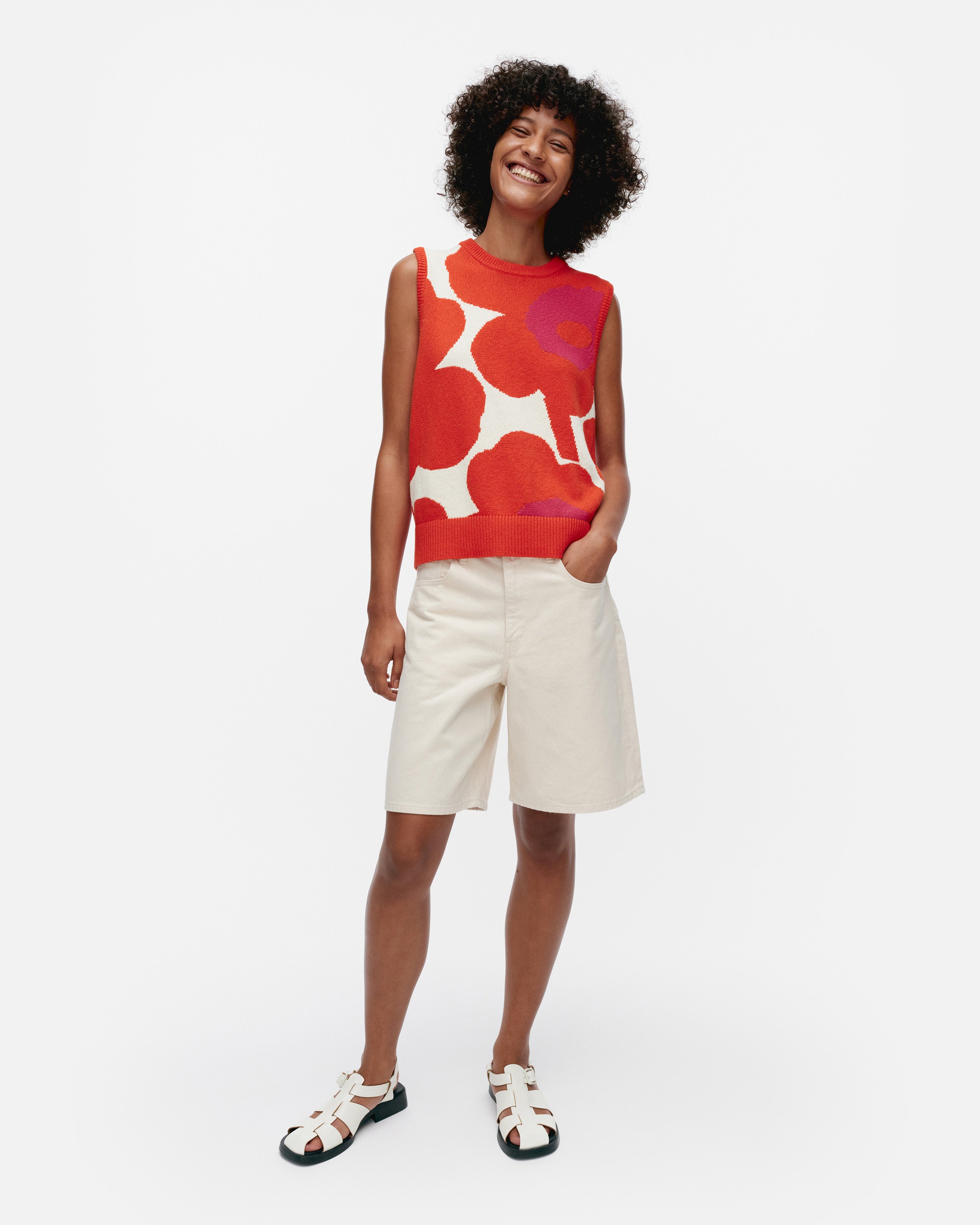Pioneeri Unikko knitted cotton vest