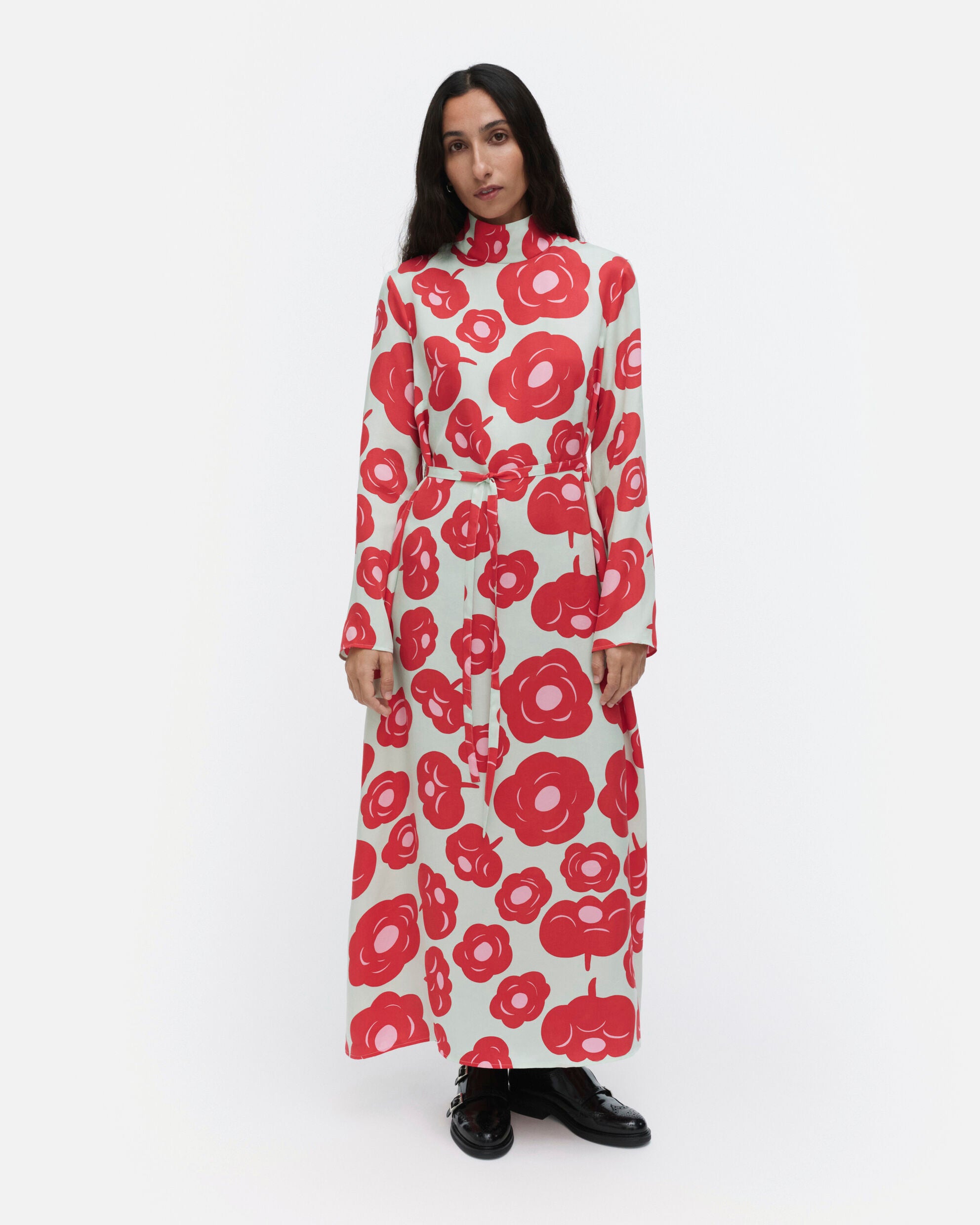 marimekko× フラワーパターン スパッツ Aikakausi Tumma Dress