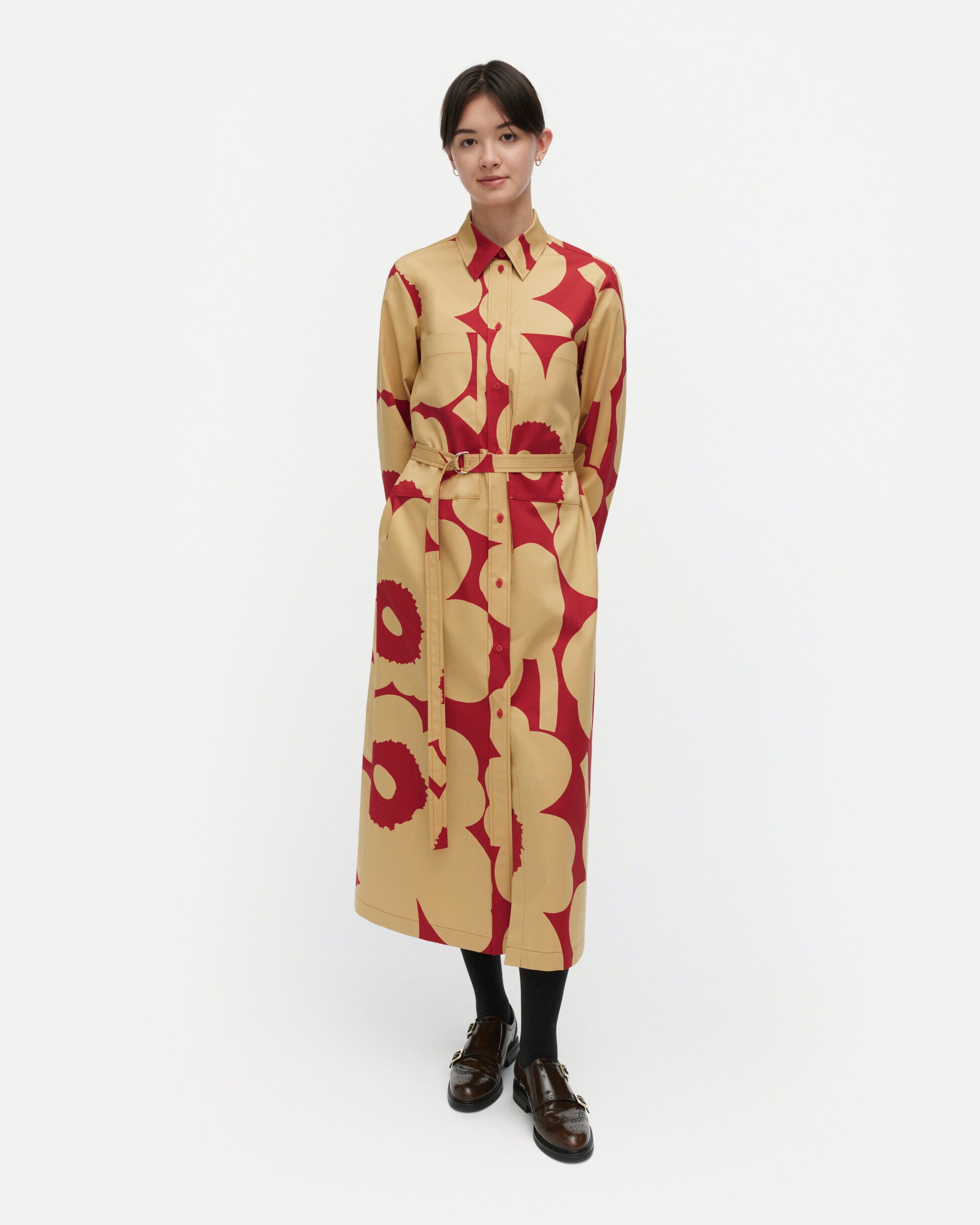 chinese dress ladies Marimekko Lehtokielo Tumma Jersey Dress  Nordic Labels
