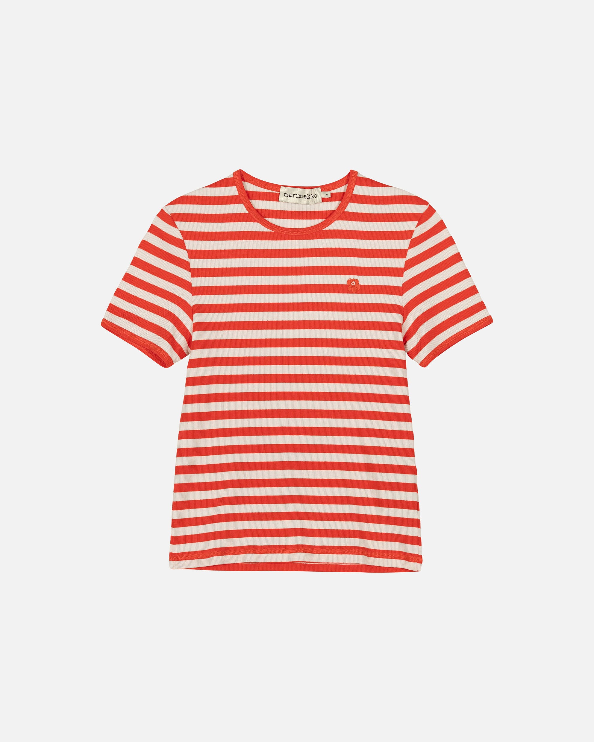 T-shirt Kukkea Tasaraita Unikko Kioski