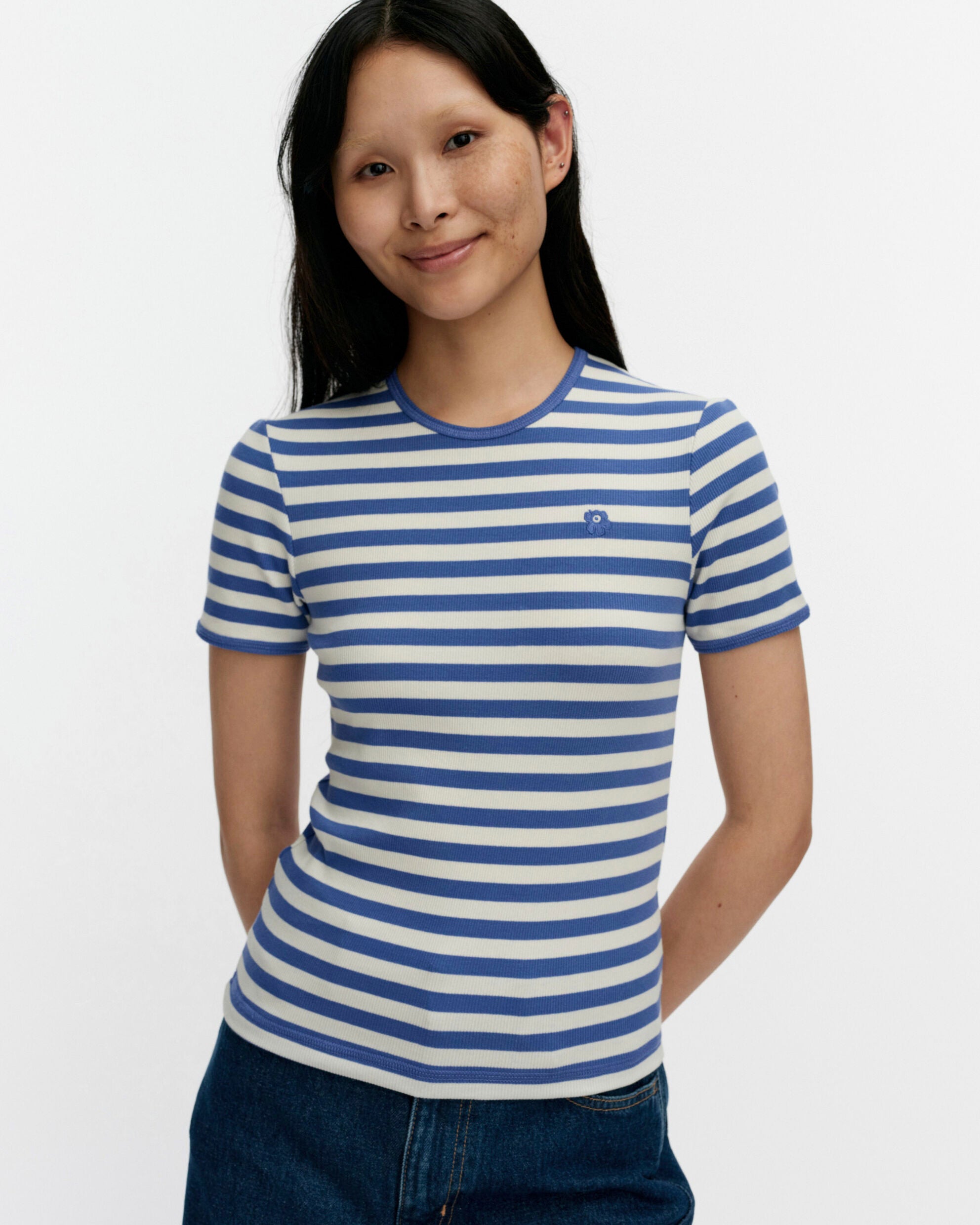 Kukkea Tasaraita Unikko T-shirt Kioski