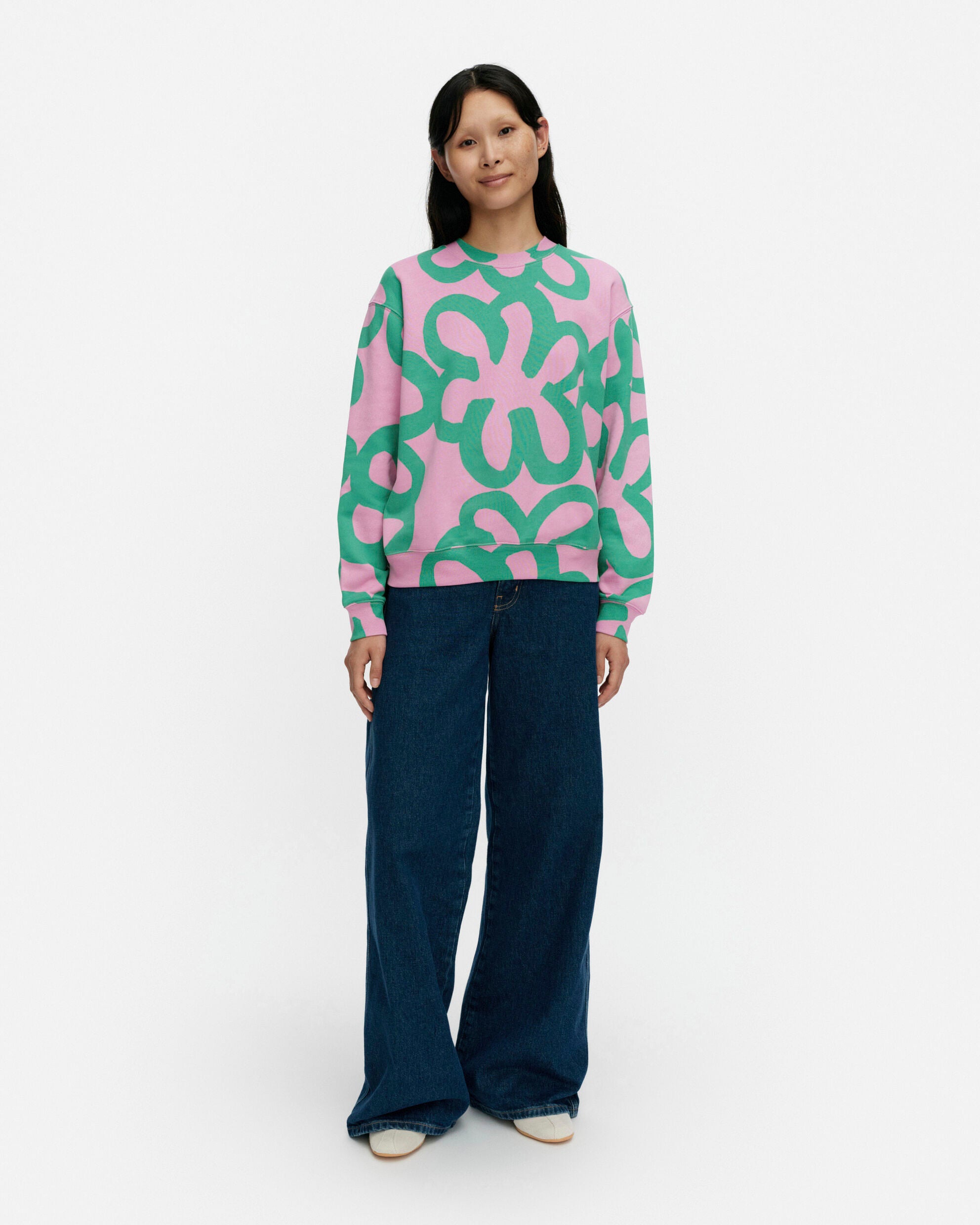 【新品】 KHOKI 24SS Printed knit マルチカラー Leiot Jättikukka Kioski sweatshirt