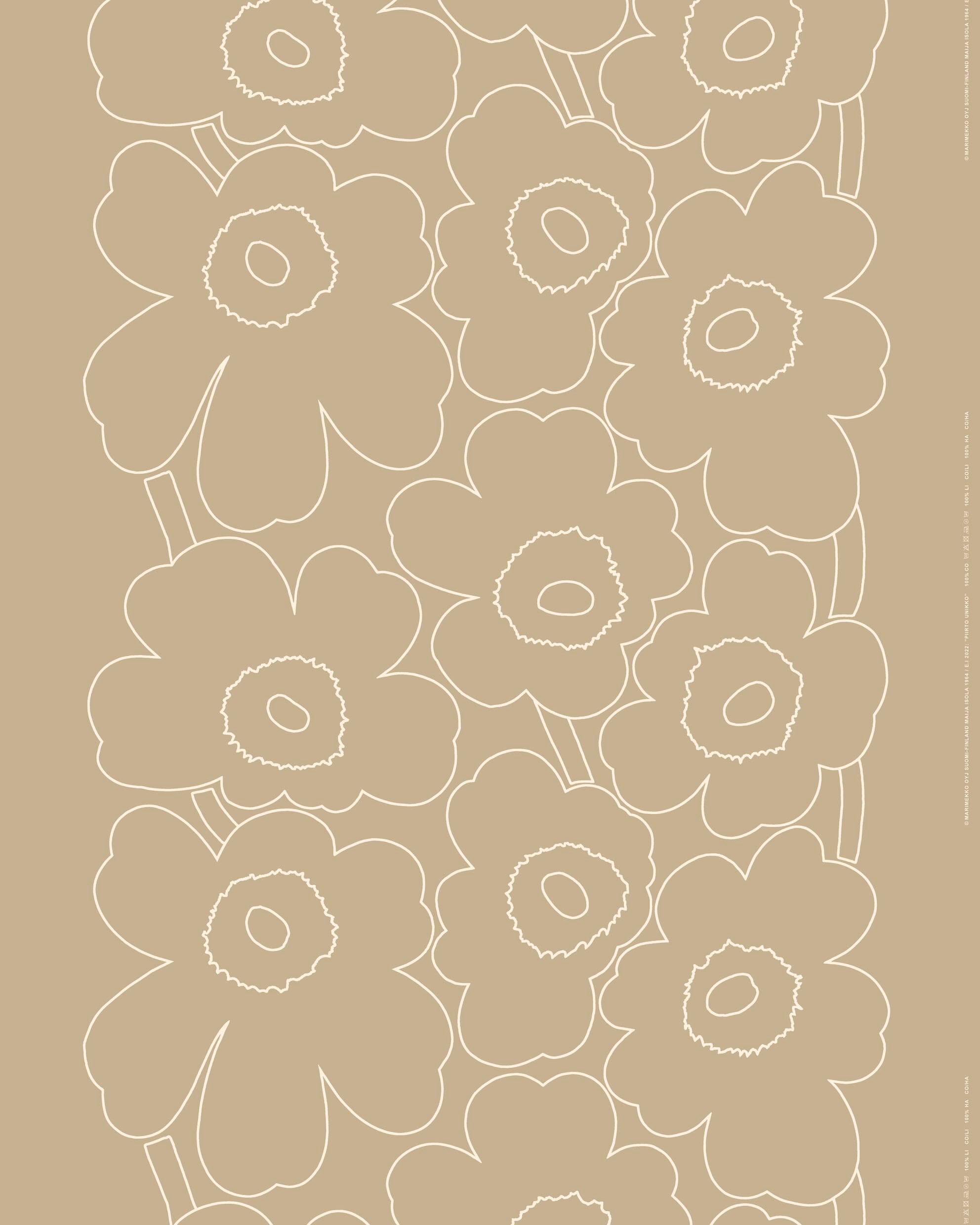 Piirto Unikko linen fabric