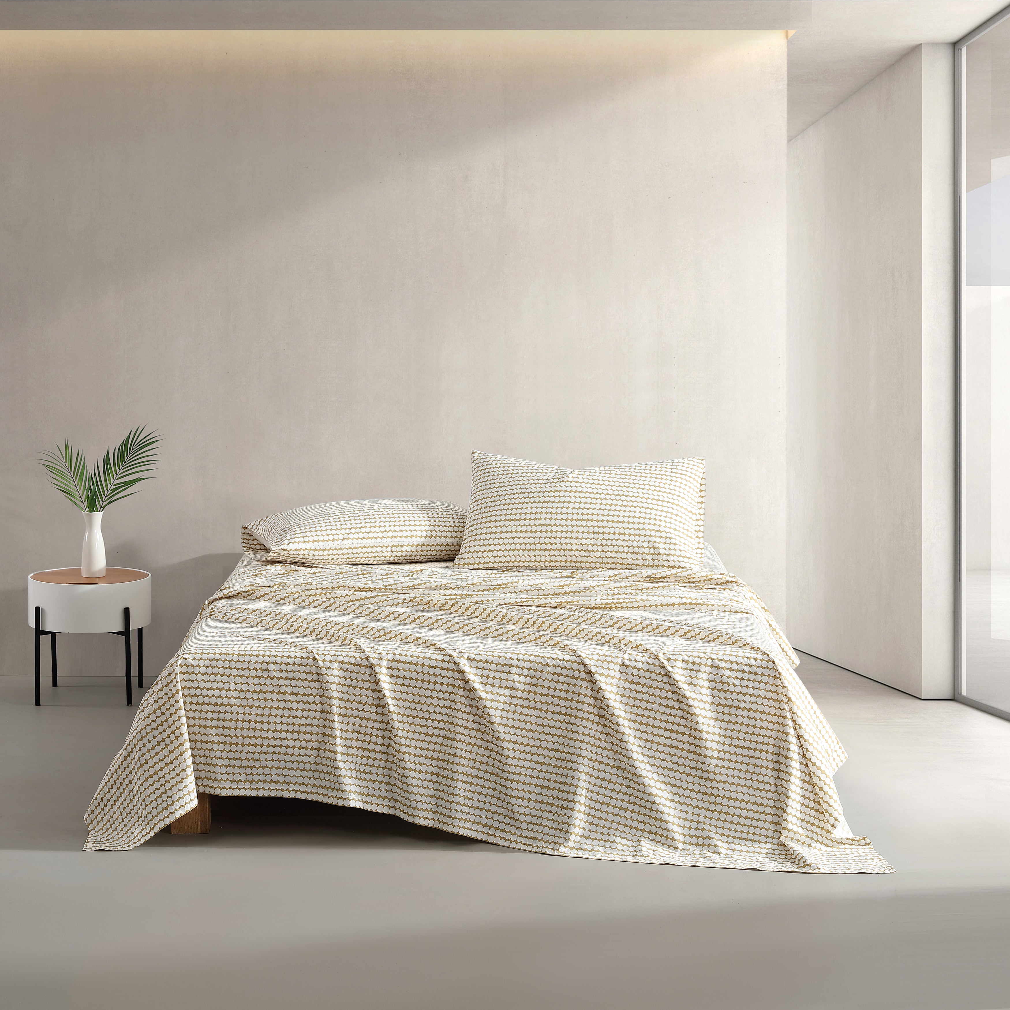 Marimekko Pikku Rasymatto Open Medium Beige Queen Sheet Set