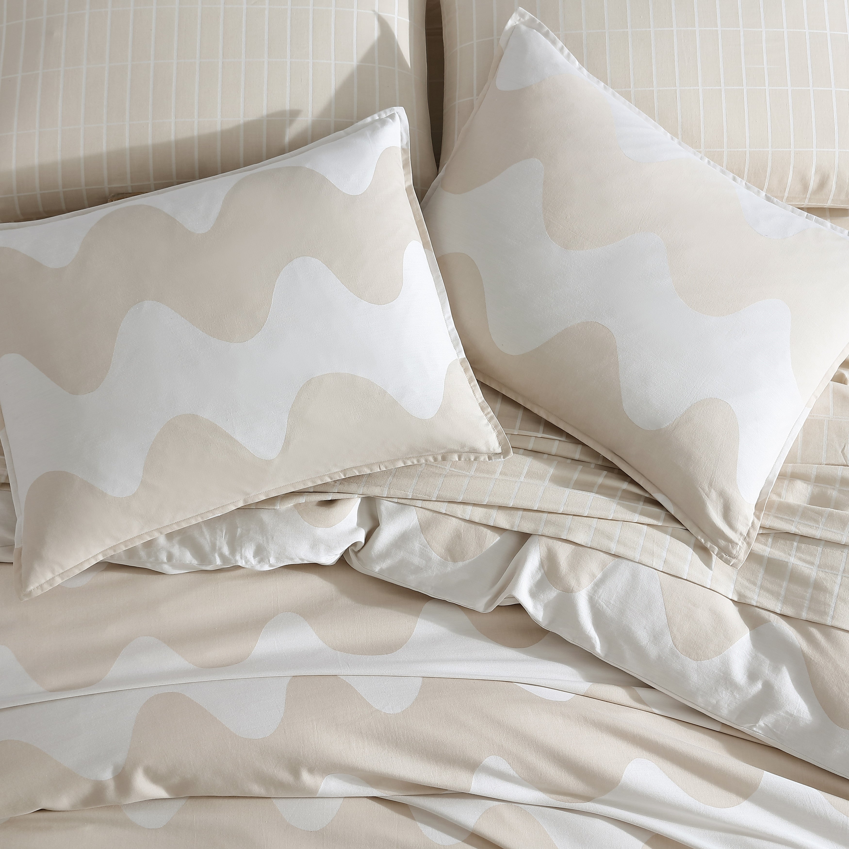 Marimekko Lokki Open-Lt Beige Full Queen Duvet Cover Set