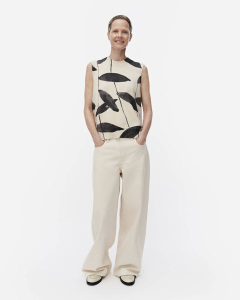 marimekko/Viivat Paju ニットベスト/石本藤雄/柳 Viivat Paju knitted top
