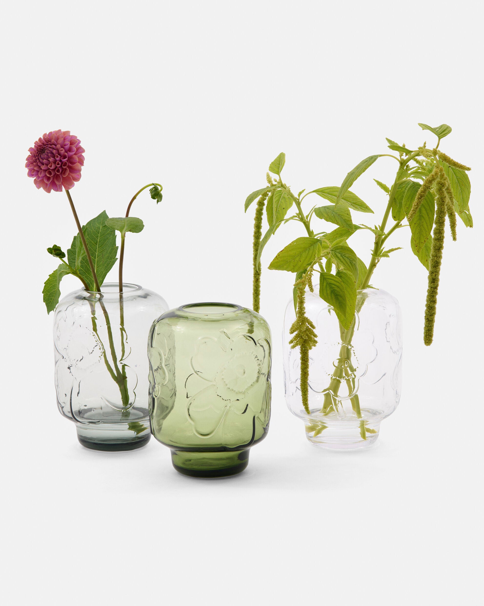 ちさき マリメッコ urna glass vase ダークブルー マリメッコのウルナ