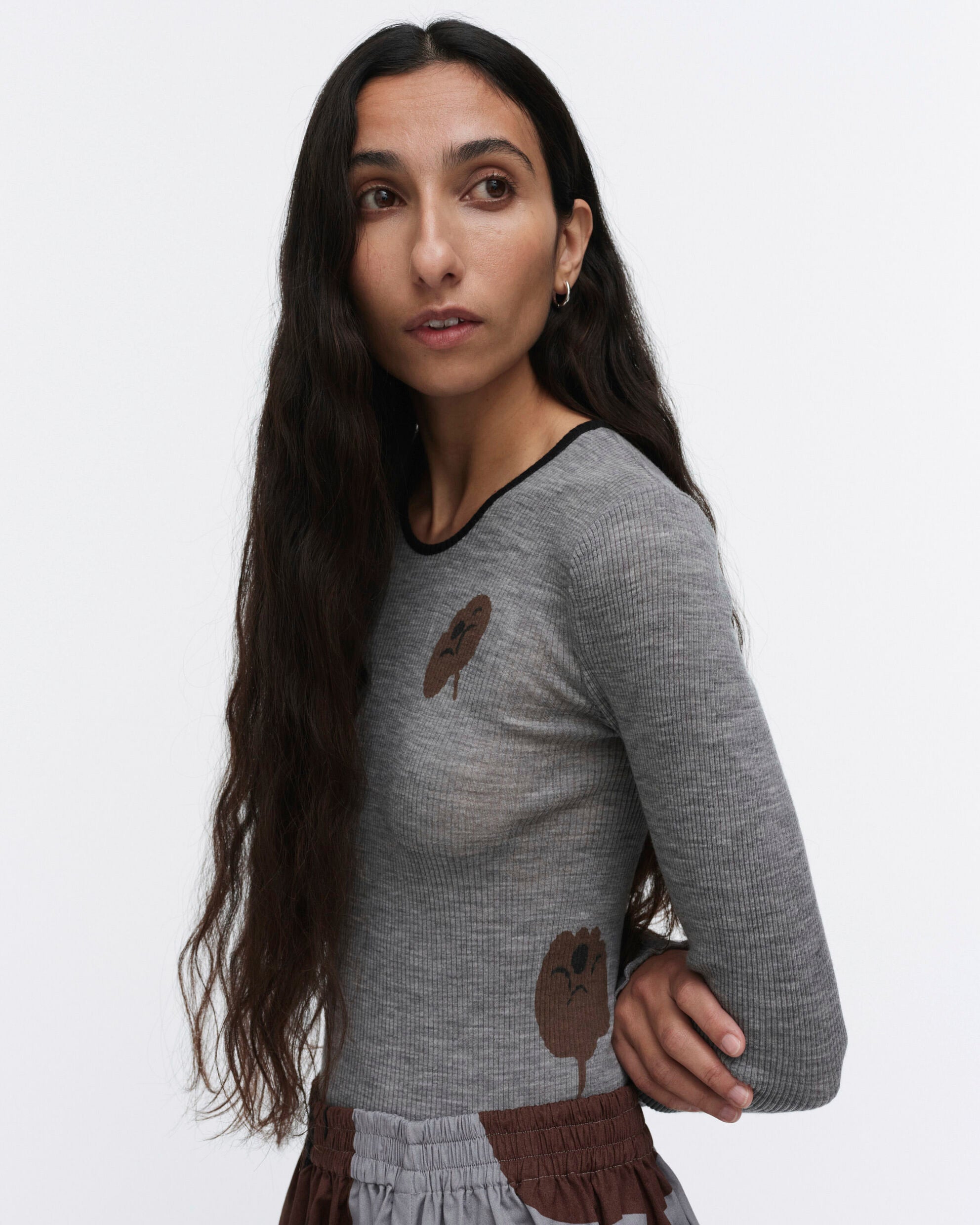 Pull-over côtelé en laine Polkka Tumma