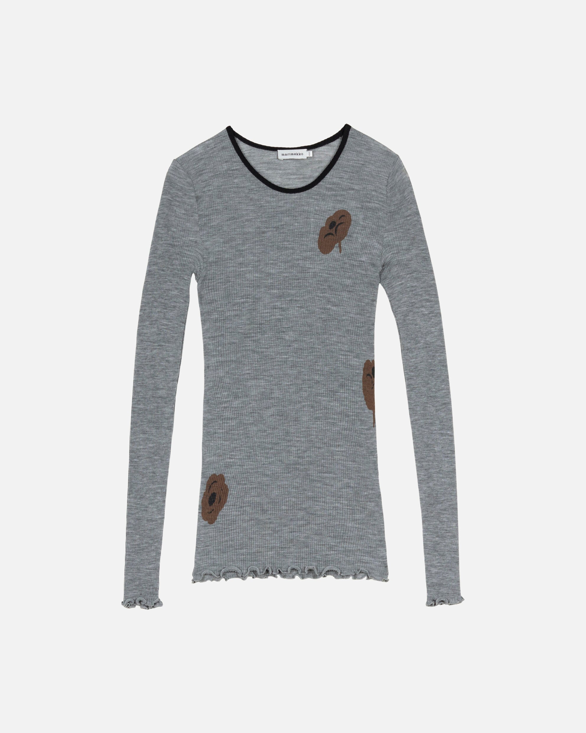 Pull-over côtelé en laine Polkka Tumma