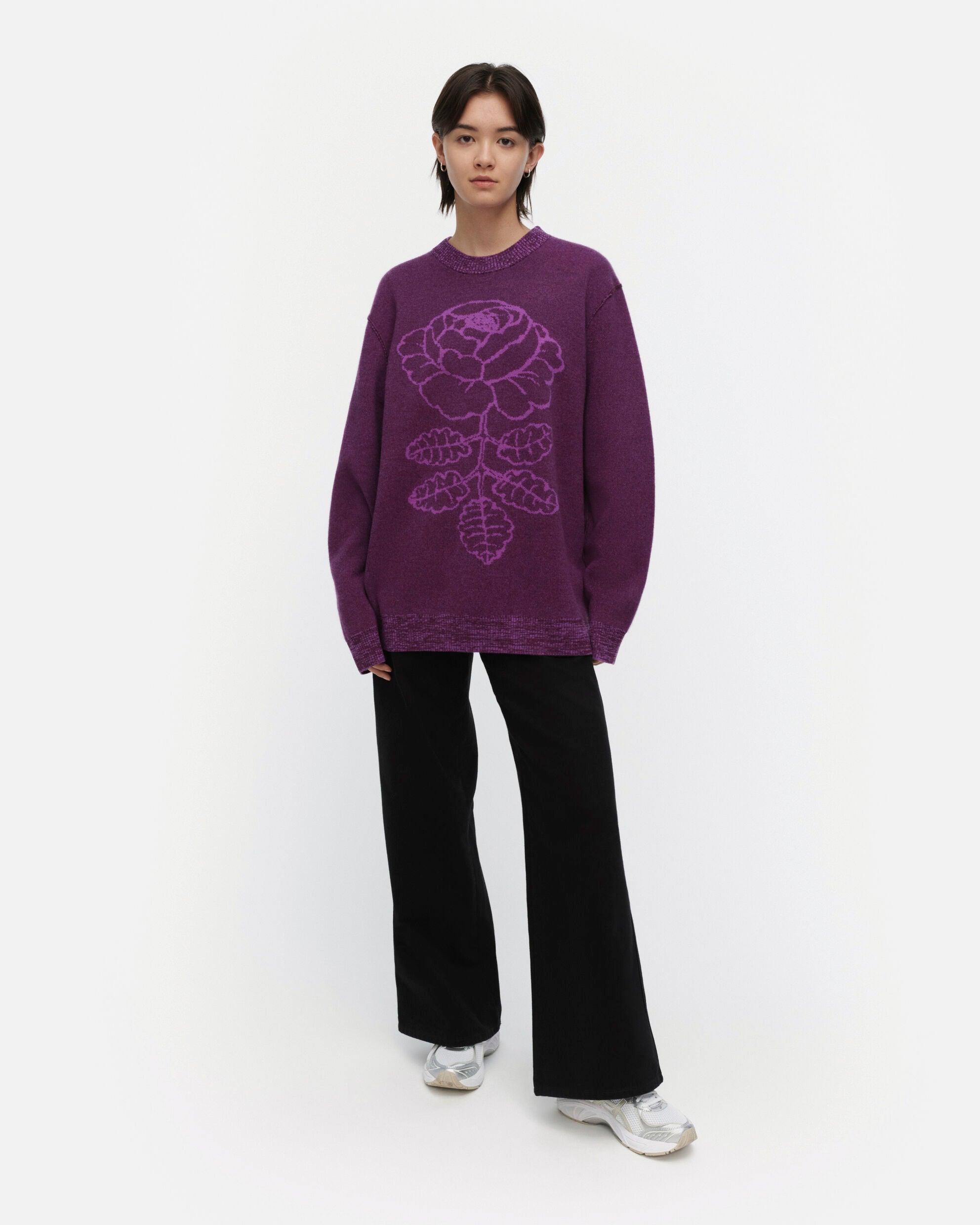 marimekko Vihkiruusu スウェット Rws Ruusut Vihkiruusu Knitted wool pullover