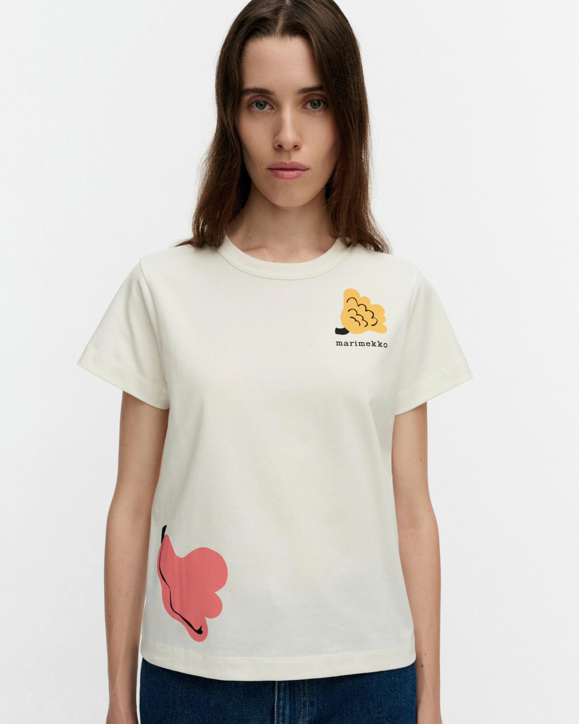 De fleur en fleur, t-shirt à motif placé