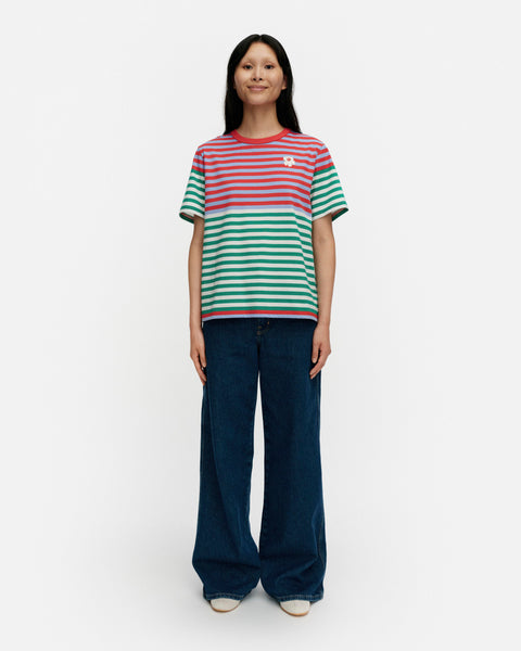 Tasaraita Unikko Kioski t-shirt